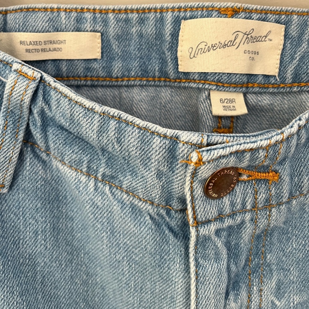 100% Cotton Relaxed Straight Splatter Jeans - Picture 4 of 5